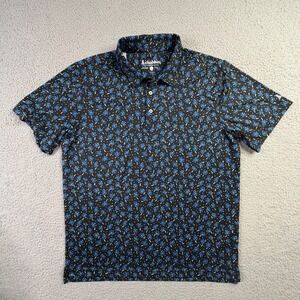 Chubbies Texas Blues Performance Polo Shirt Mens XL Blue Floral Preppy